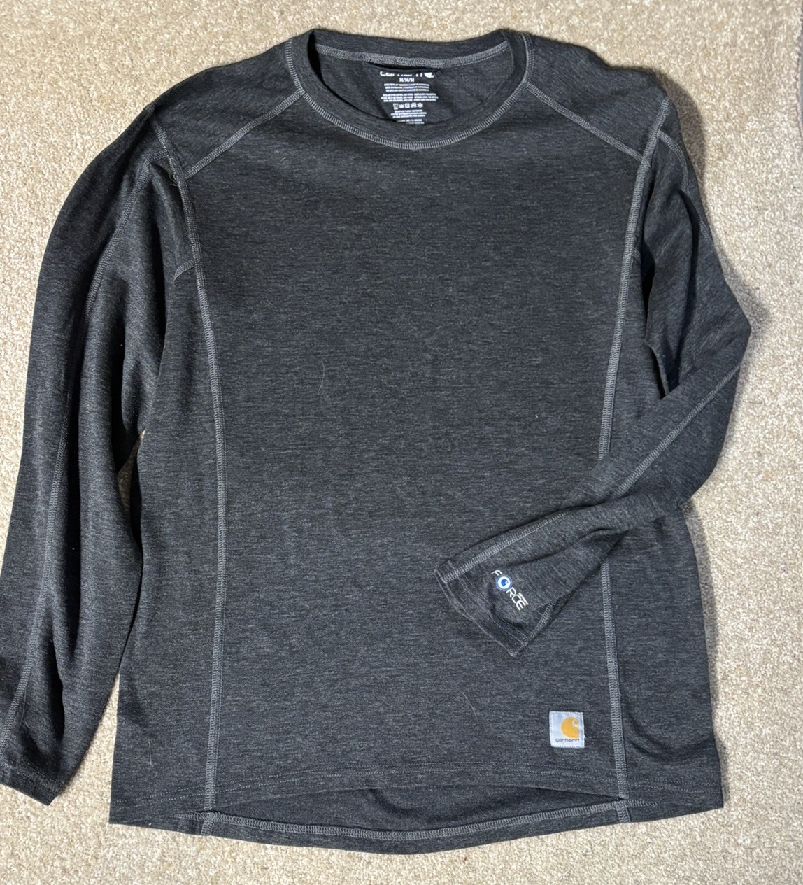 Carhartt Gray Force Wool Blend Base Layer Work Hike Outdoor Warmth Men’s Sz M gallery