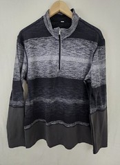 EUC Lululemon L Speed 1/2 Zip Heathered Balck Soft Stretch Run Free Ship