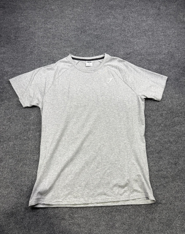 Gymshark Critical 2.0 Men's Slim Fit Raglan Tee Light Grey Marl Workout Shirt gallery