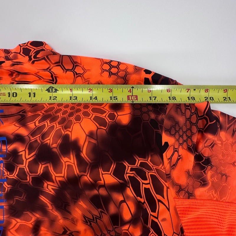 Huk Mens Performance Fishing Shirt Small Orange Kryptek Inferno Camo Mesh Back gallery