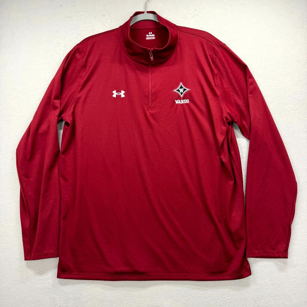 Under Armour Wando High School 1/4 Zip Pullover Mens XL Red Long Sleeve Active