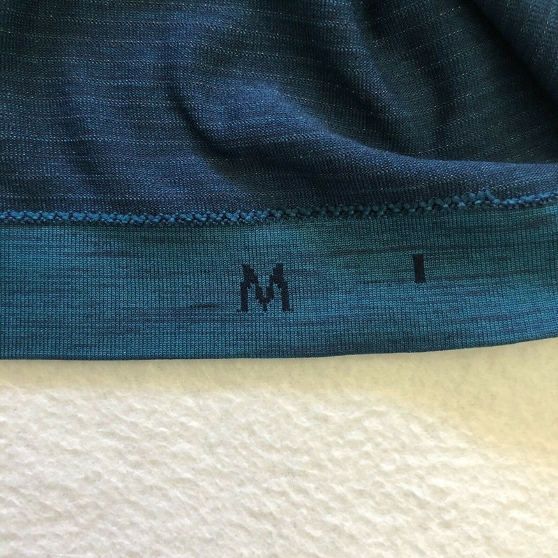 Lululemon Men Night Diver Capri Blue Metal Vent Tech Short Sleeve Henley Shirt M gallery