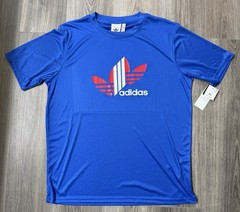 Adidas Trefoil Logo Shirt Mens XL Royal Blue Red White NWT Soccer Sports
