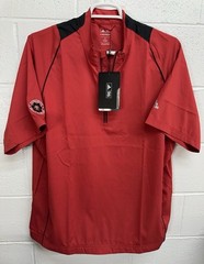 NWT Adidas Golf 1/4 Zip Pullover ClimaProof Wind Shirt Red Short Sleeve Logo XL