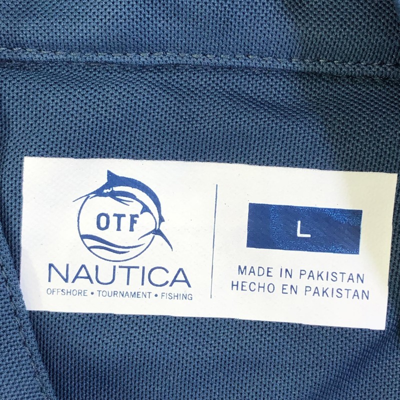 Nautica Pullover Mens Large Blue OTF 1/4 Zip Offshore Fishing Performance Top gallery