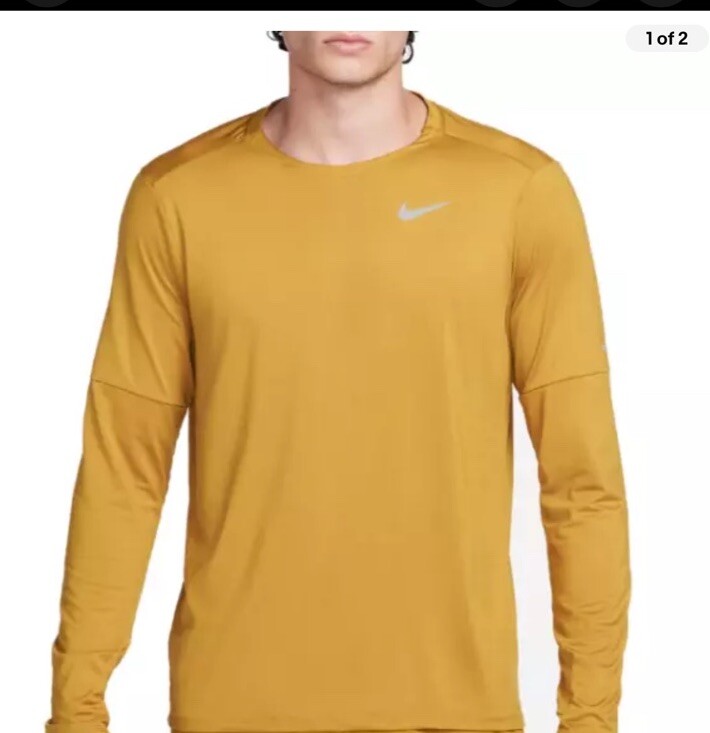 Nike Dri FIT Element Running Long Sleeve Mens Large Bronze Reflective DD4754 gallery
