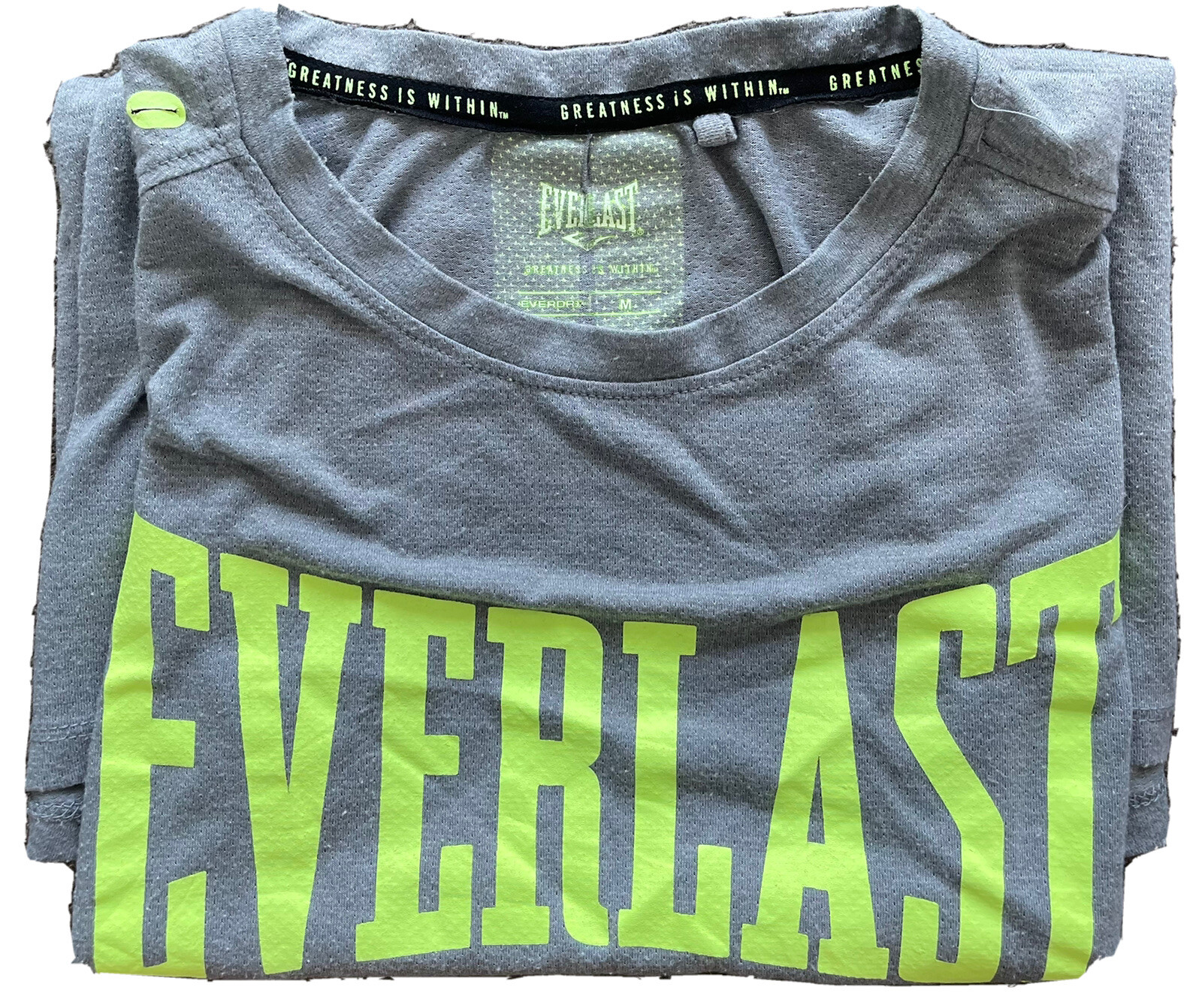 Everlast Men’s Tank Singlet Medium Grey / Neon Green Activewear Top Logo gallery