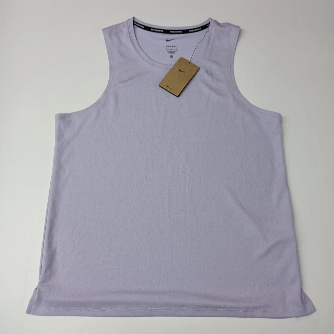 Men's Nike Dri-Fit MILER RUNNING Tank Top Gym Shirt DV9321 515 Size Large gallery