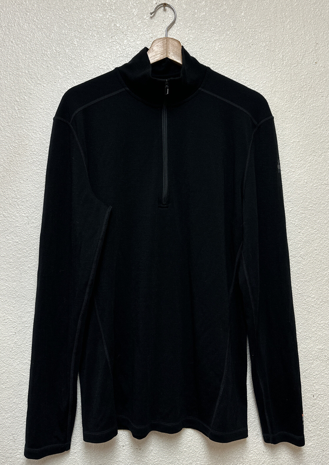Smartwool Thermal Merino 250 Base Layer 1/4 Zip Pullover Black Mens Sz L gallery