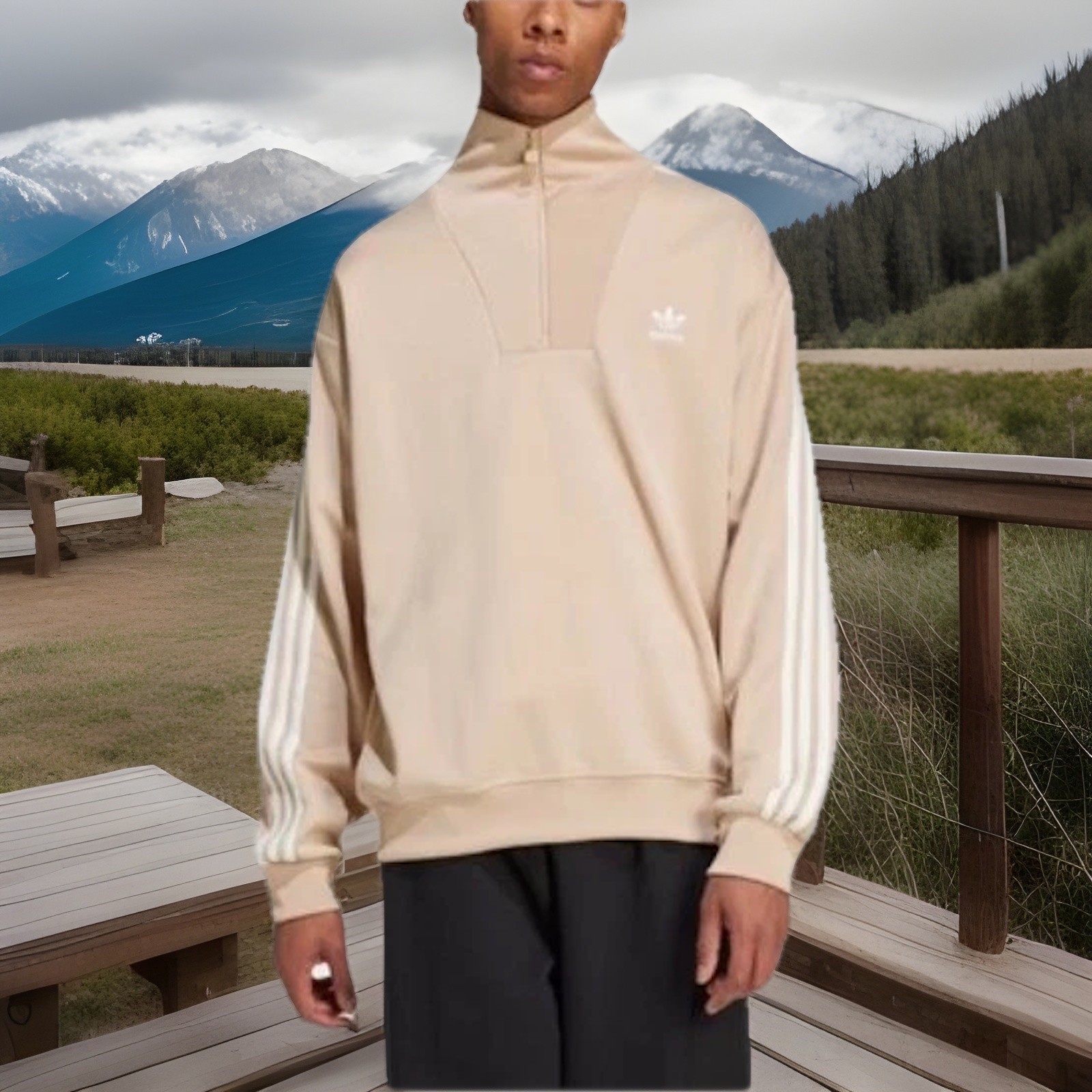Adidas Adicolor Funnel Neck Track Top Mens Size Small Magic Beige New gallery