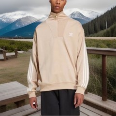 Adidas Adicolor Funnel Neck Track Top Mens Size Small Magic Beige New