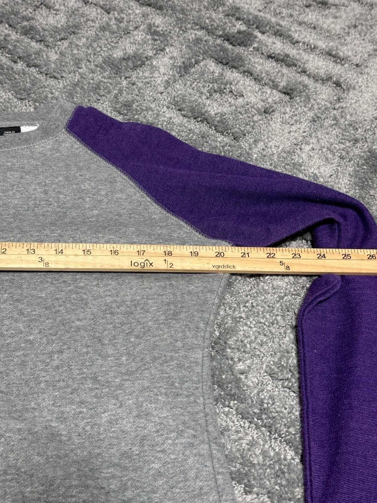 Pennant Sportswear Gray Purple Blank Long Sleeve Shirt Cotton Polyester Size M gallery
