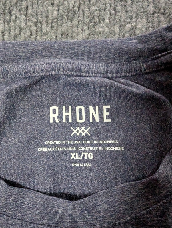 RHONE Reign Long Sleeve Performance Shirt Men's Size XL Blue Heather gallery