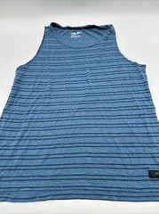 Michael Strahan Tank Top Men X-Large Blue Solid Halter Round Neck ..#17995