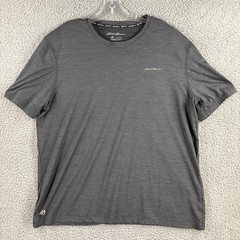 Eddie Bauer Shirt Mens XL Gray FreeDry Short Sleeve Performance Athletic Top