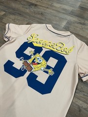 Nickelodeon SpongeBob Square Pants Baseball Jersey #99 Beige Adult Size Large