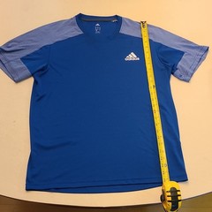 adidas Climalite Men’s Blue Colorblock T-Shirt M Breathable Athletic Fit