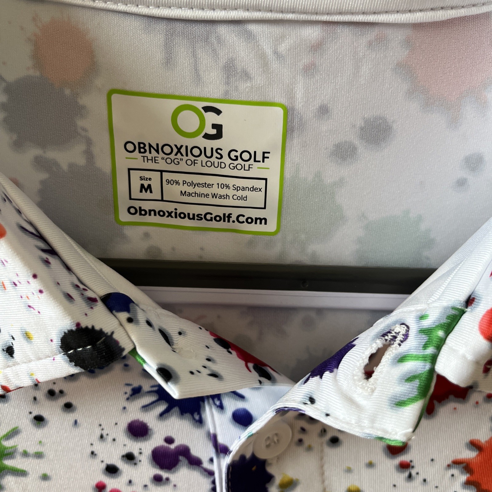 Obnoxious Golf Paint Splatter Graphics Lightweight Polo Shirt Mens Medium gallery
