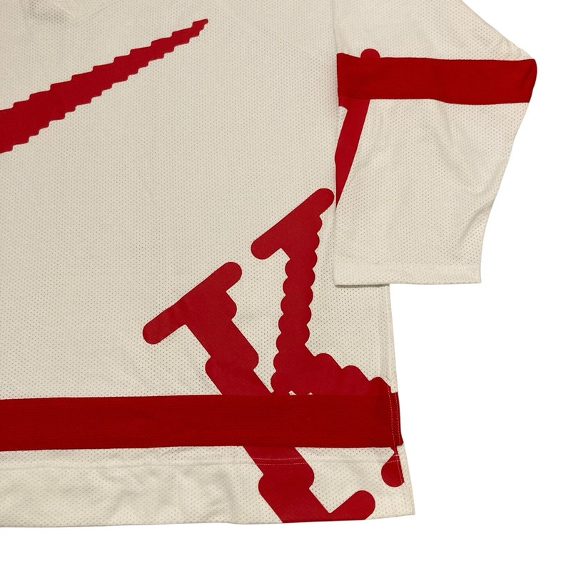 Nike Sportswear Club Swoosh Hockey Jersey XXL Oversized Fit White Red HV1137-100 gallery