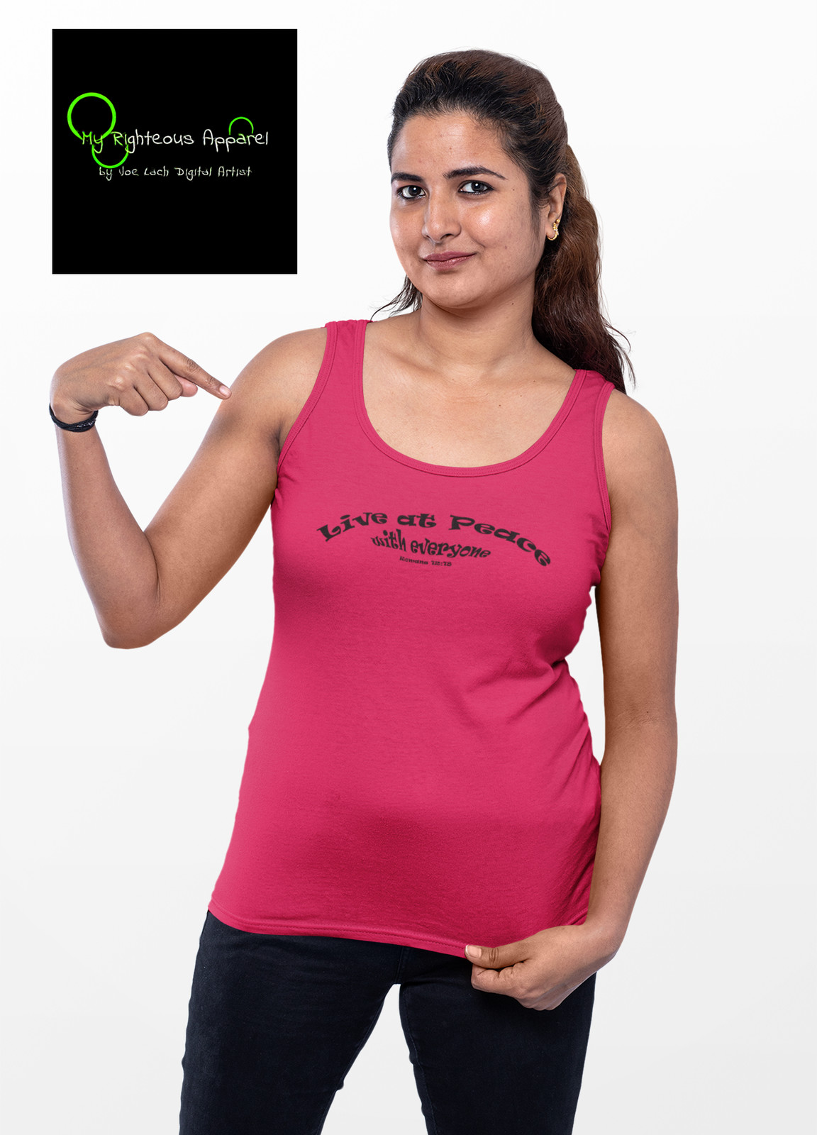Next Level Ideal Racerback Tank "Live at Peace" gallery