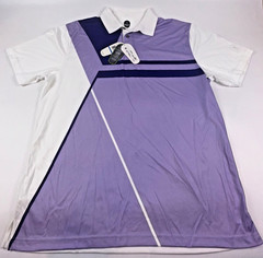 Polo Shirt Men XL PGA Tour Pro Series Lavender Geometric Colorblock NWT New Golf