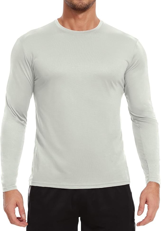 7 Pack Men's Dry Fit Workout Gym T Shirts, Long Sleeve Active Running (Small) gallery