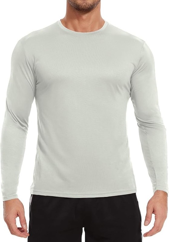 7 Pack Men's Dry Fit Workout Gym T Shirts, Long Sleeve Active Running (Medium) gallery