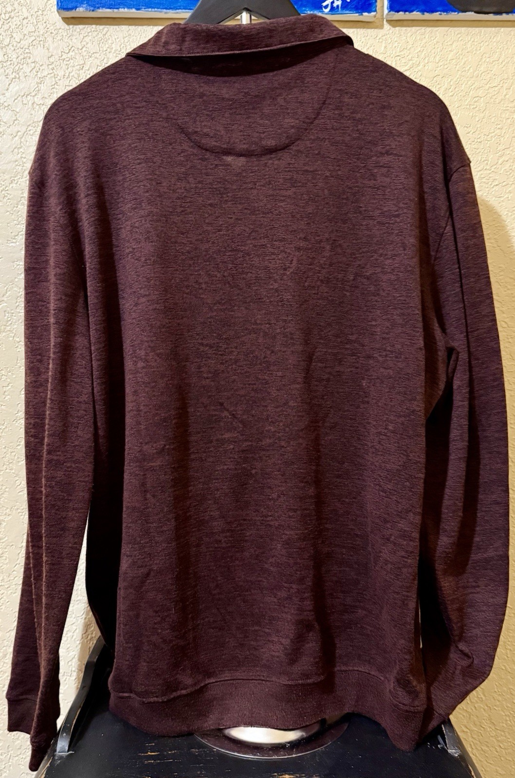 Van Heusen Men's Flex Polo Size XL Pull Over Classic Button Dark Red Burgundy gallery