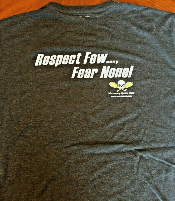 Tennis - Mercenary Sports Gear “Respect Few, Fear None!” Grey Hydro Dri T-Shit gallery