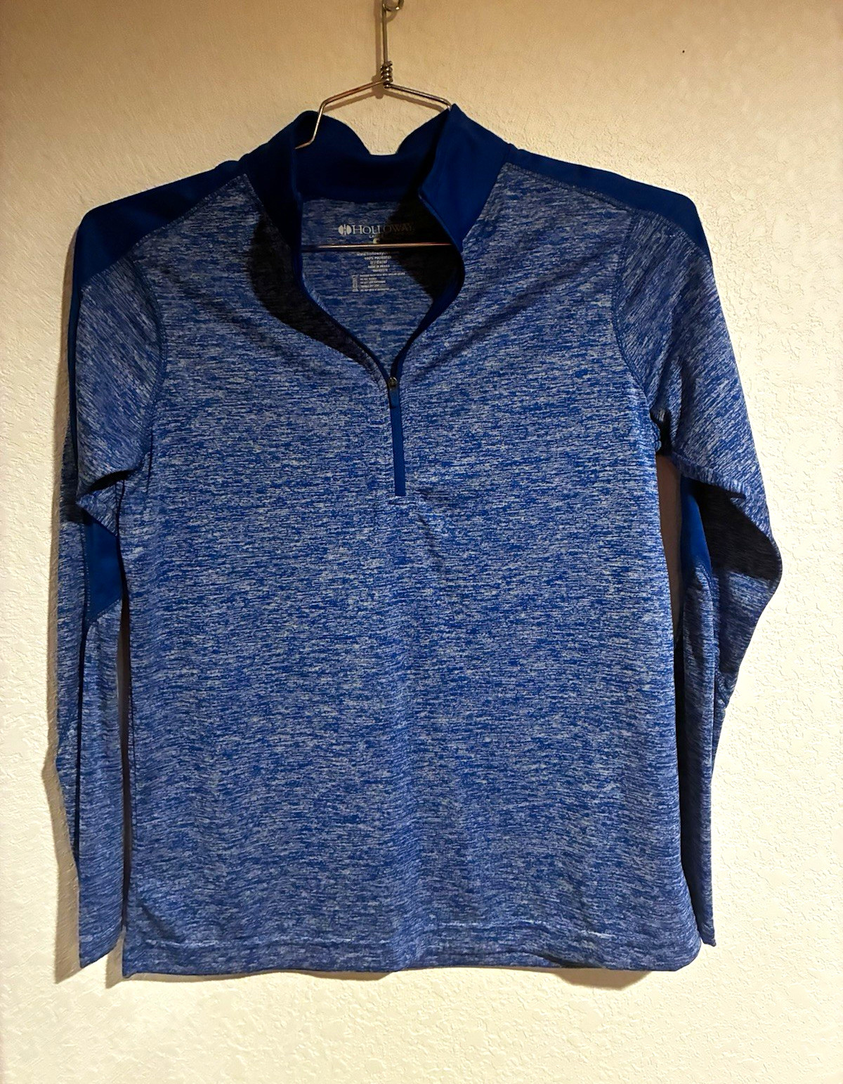 Holloway womens Heathered Blue 1/4 Zip Size Small gallery