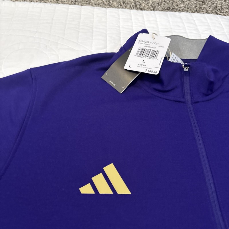 Washington Huskies Large Long Sleeve 1/4 Zip Pullover Purple Gray Mode NWT gallery