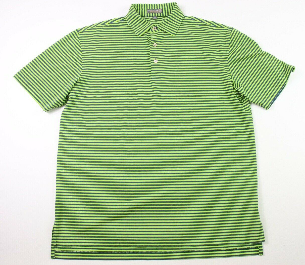 Peter Millar Summer Comfort Medium Striped Golf Performance Polo M Blue gallery