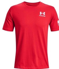 Under Armour UA Freedom Flag T Shirt Mens Sz Small Red/White 1374728-600 NEW!