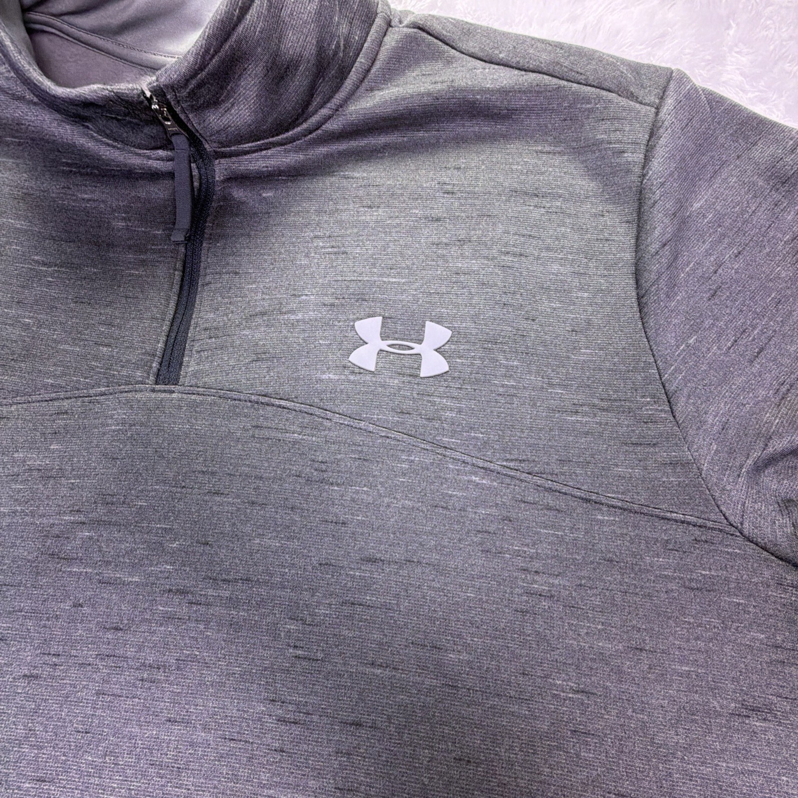 Under Armour ColdGear Mens 2XL Fleece Lined 1/4 Zip Pullover Dark Gray Loose Fit gallery