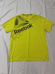 Reebok Mens Large Neon Yellow Volt Speedwick Performance Gym Shirt Hi-Vis
