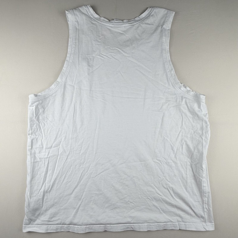 Gymshark Tank Top Mens XL White Sleeveless Stretch Workout Gym Training Cotton gallery