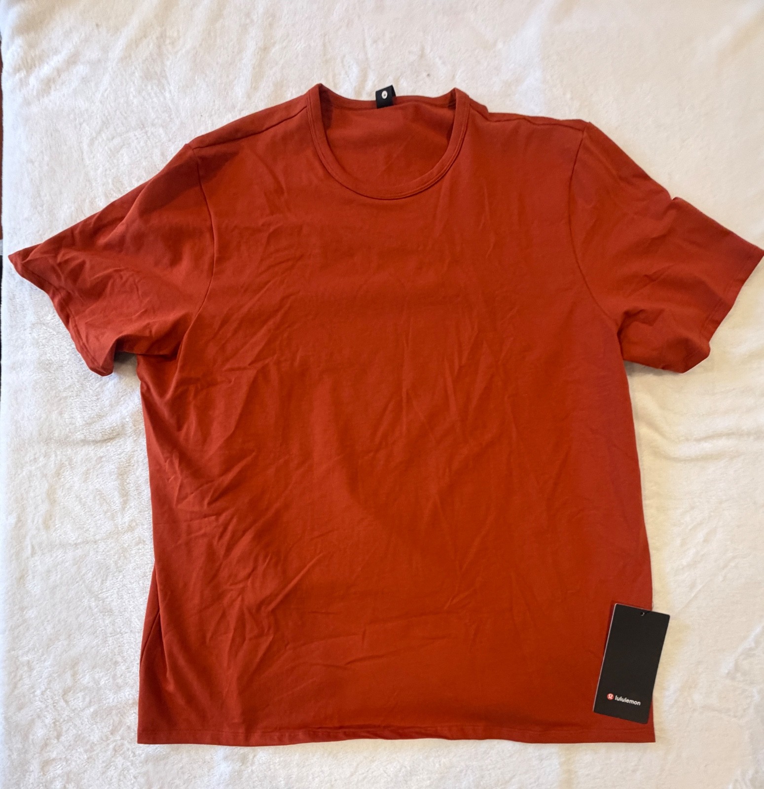 Lululemon Mens Organic Cotton Classic Fit T Shirt Size Medium Autumn Rust Orange gallery