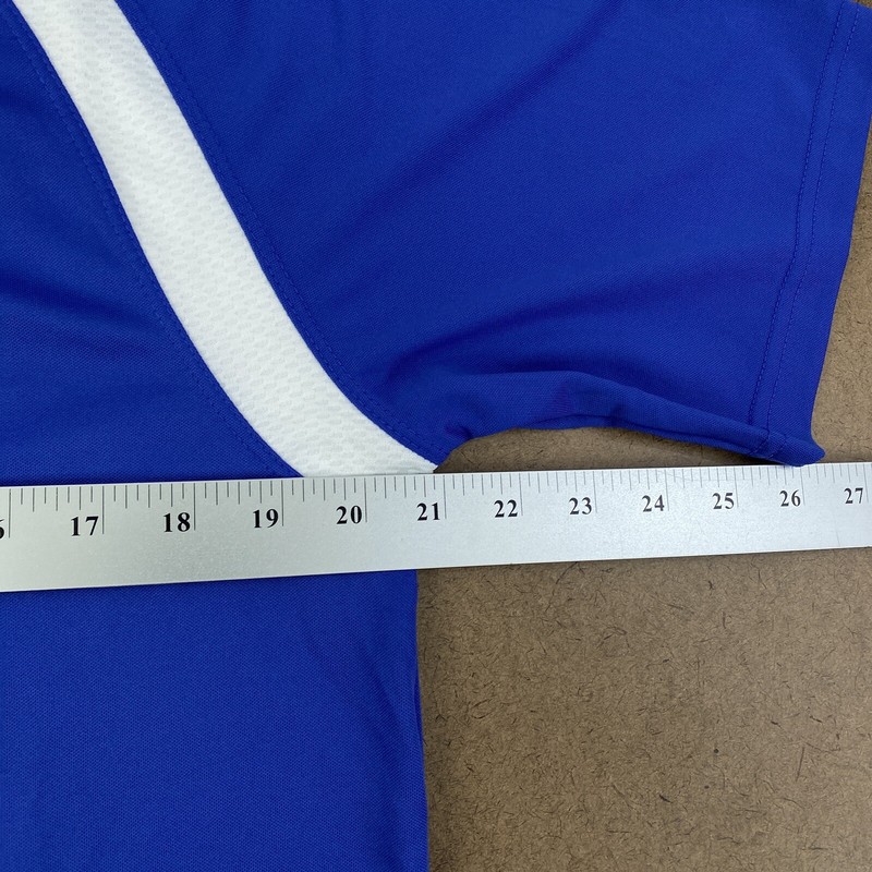 Sport-Tek Men's Size Medium Blue White Blank Dry Zone Raglan Athletic Polo T476 gallery