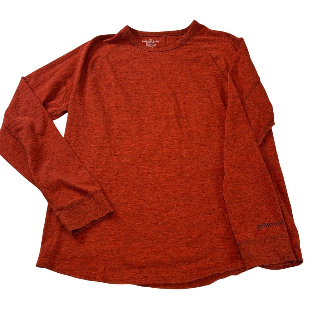 American Eagle Outfitters Active Flex Red/Orange Heathered Long Sleeve Shirt L