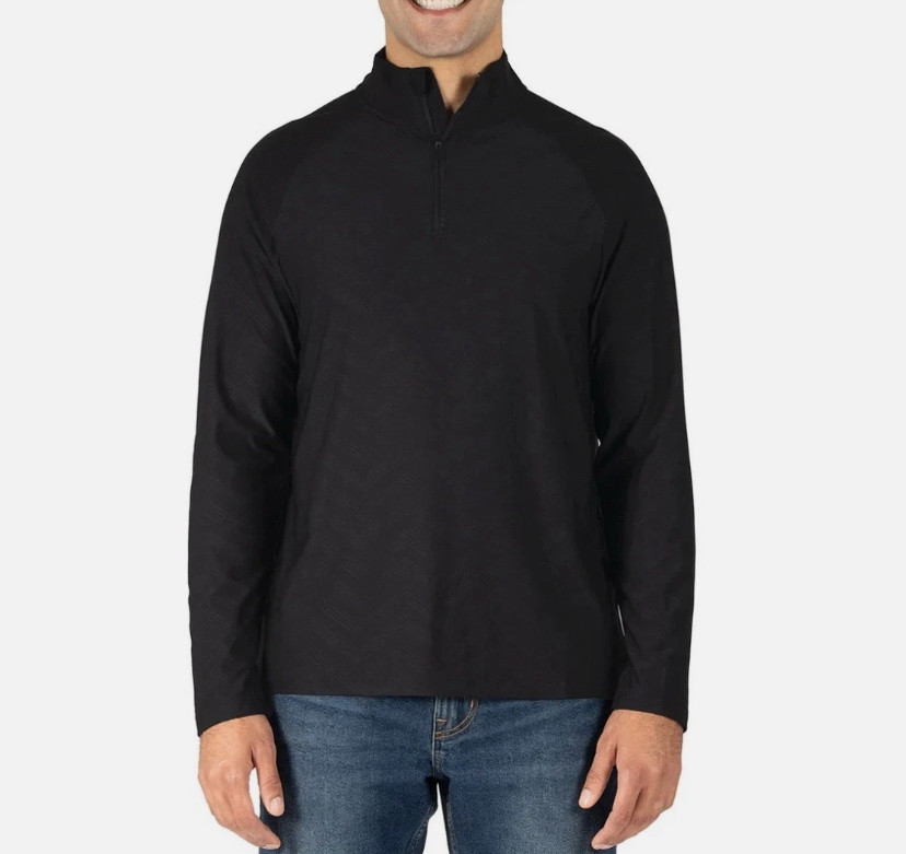 Gerry Men's Active Quarter Zip Long Sleeve Shirt Large black gallery