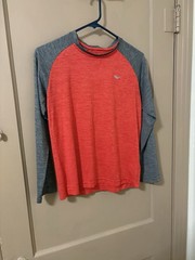 Everlast YOUTH Red/Gray Colorblock Tagless Raglan Crew Tee Long Sleeve L/G