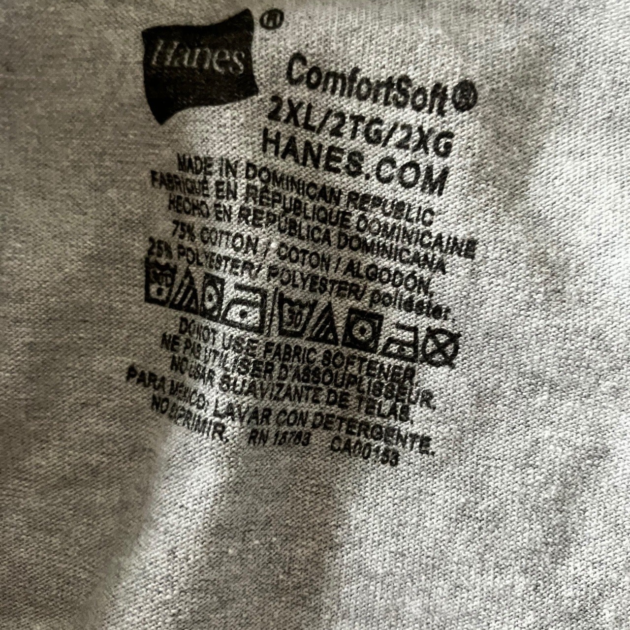 Hanes ComfortSoft Gray Tee 2XL | Classic Crew Neck Basic Cotton Blend Shirt gallery