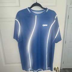 Off-White OFF ACTIVE Men’s Blue Reflective Lightweight T-Shirt L Pullover