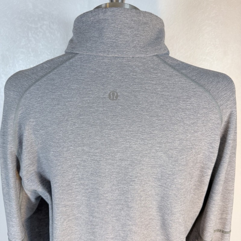Lululemon Sweat Session Mens S/M READ Heathered Gray 1/4 Zip Pullover Thumb Hole gallery