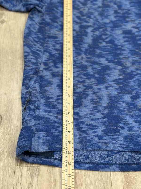 Lululemon Surge Warm Crew LS Shirt Data Rush Chambray Mineral Blue Sz S gallery