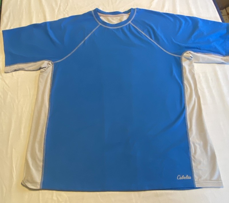 Cabelas Extreme Preformance Gear Men’s 2XL Blue Athletic Short Sleeve Shirt gallery