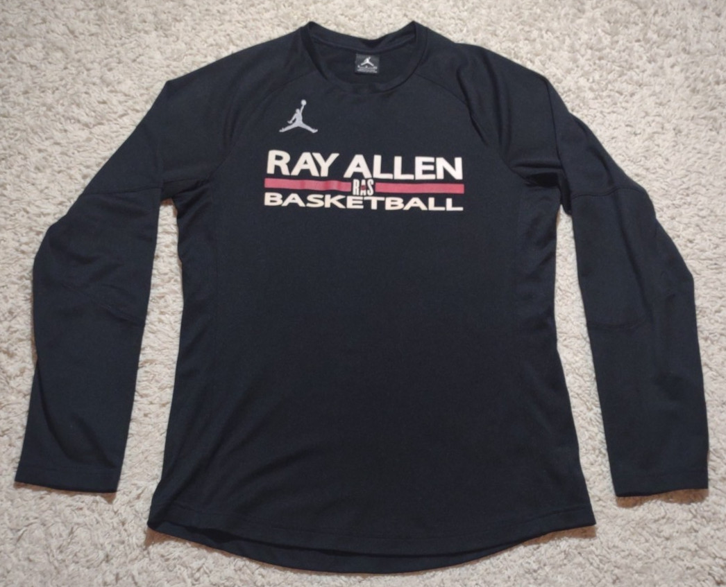 Nike Jordan Ray Allen Baseketball Shirt Men's S Black Long Sleeve Vented Sides gallery