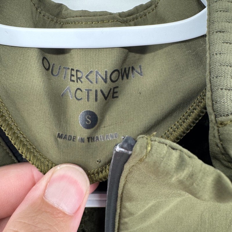 OUTERKNOWN Active Warm Up Quarter Zip Pullover Jacket Men's SMALL Olive Green gallery