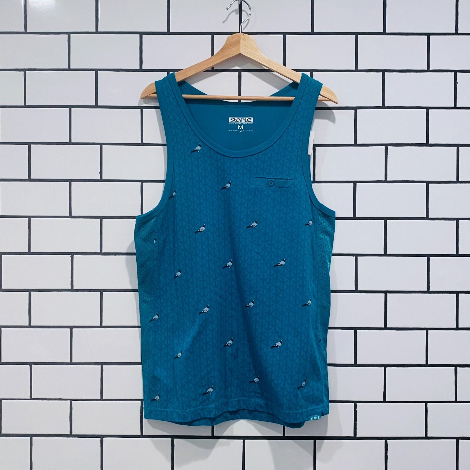 STAPLE ALLOVER PIGEON TANK TEAL JEFF STAPLE EXCLUSIVE gallery