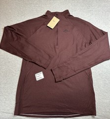 Nike Trail Running Mid Layer Top Men’s Small Red Dri-FIT 1/2-Zip Lightweight NWT